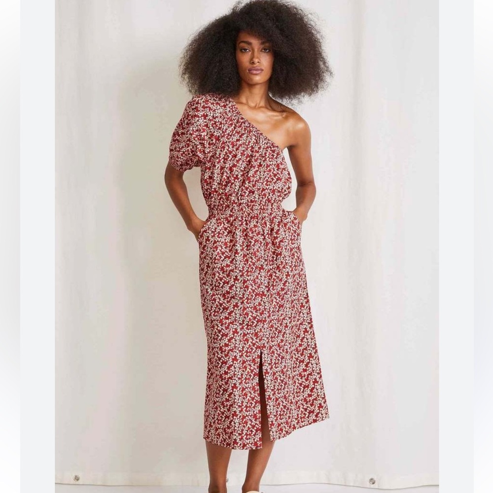 Apiece Apart One-Shoulder Palma Midi Dress (Small)